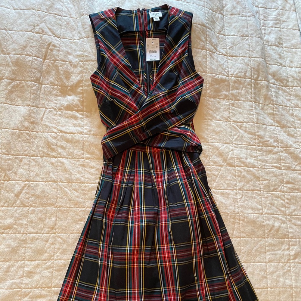 NWT J CREW TARTAN WRAP DRESS 00